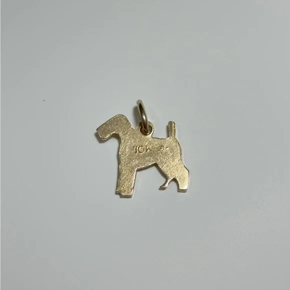 10k Vintage Terrier Dog Charm / Pendant - Picture 4 of 5